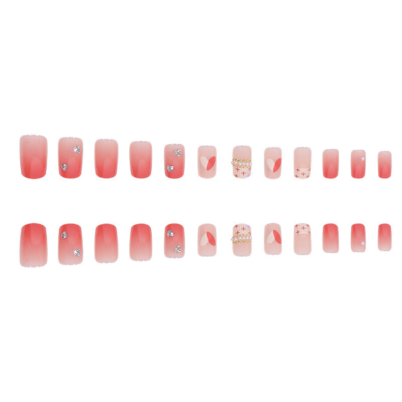 Decorative Press-On Nail Extensions with Gem Accents Kalsten