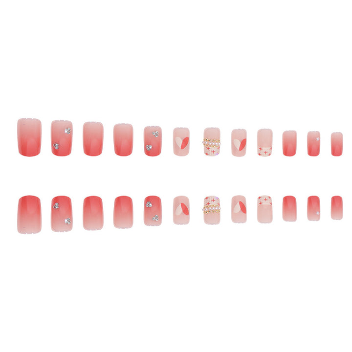 Decorative Press-On Nail Extensions with Gem Accents Kalsten