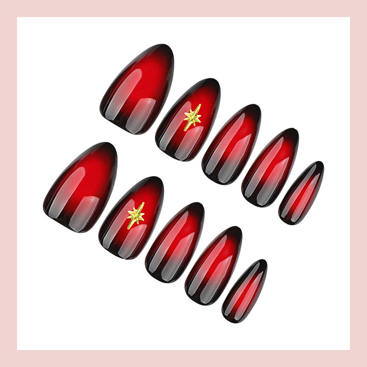 Artificial nail set with elegant gradient and glitter details Kalsten