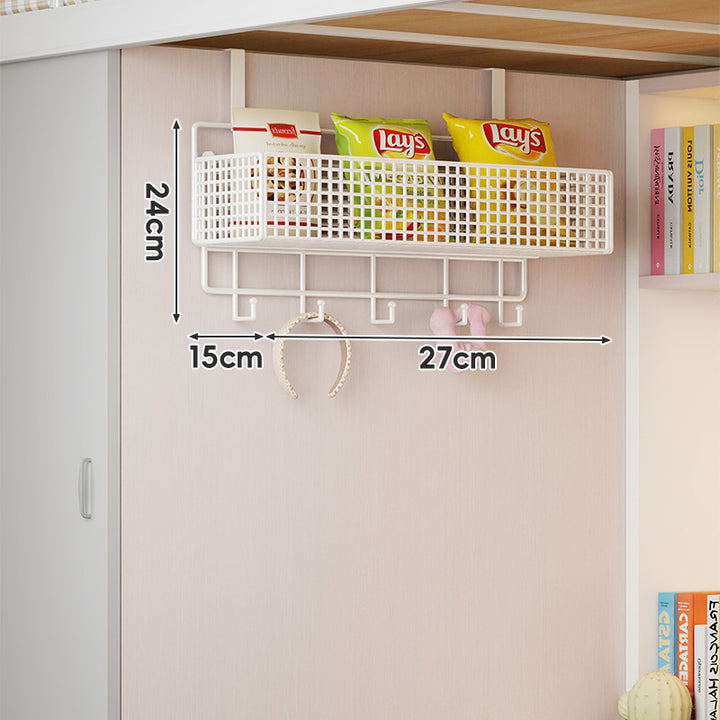Wall-Mounted Grid Mesh Stacked Tiered Pantry and Bathroom Storage Baskets