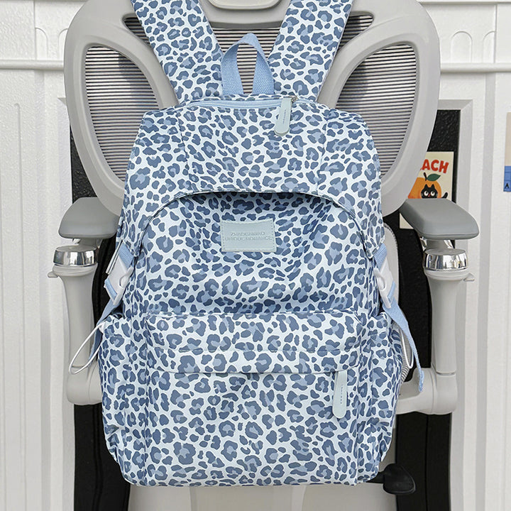 Playful Leopard Print School Backpack Kalsten