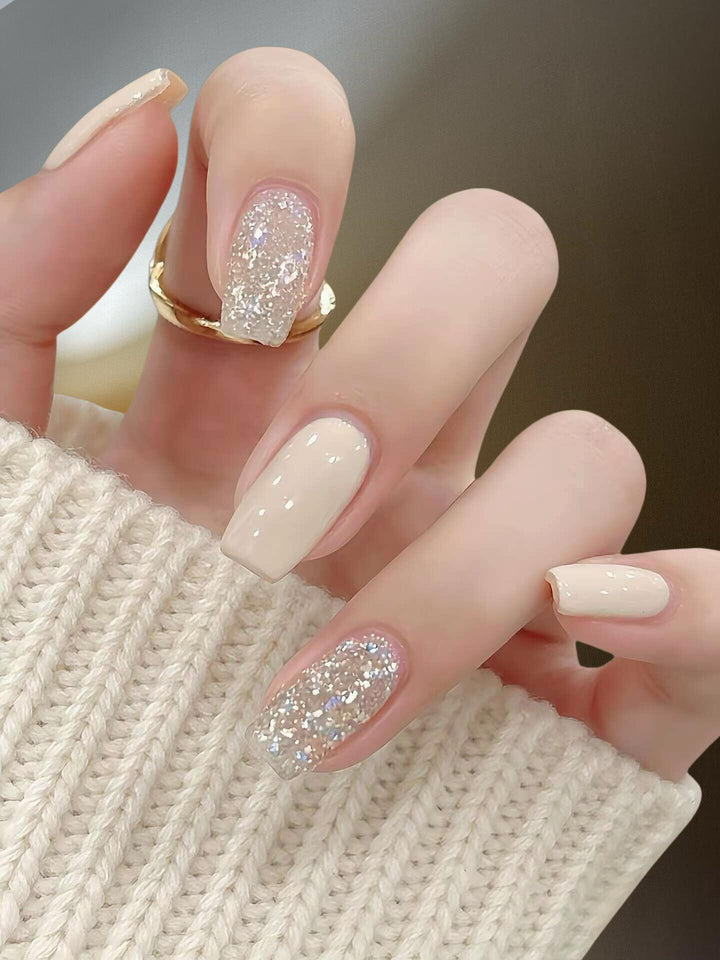 Glittery Press-On Nail Extensions