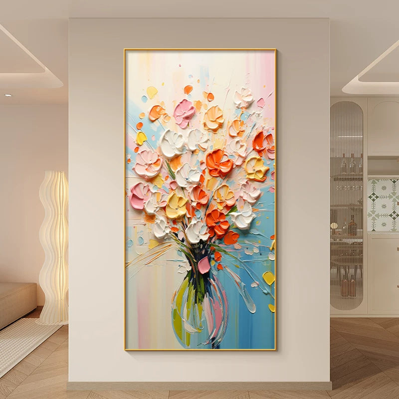 Artistic Textured Floral Canvas Artwork for Interiors