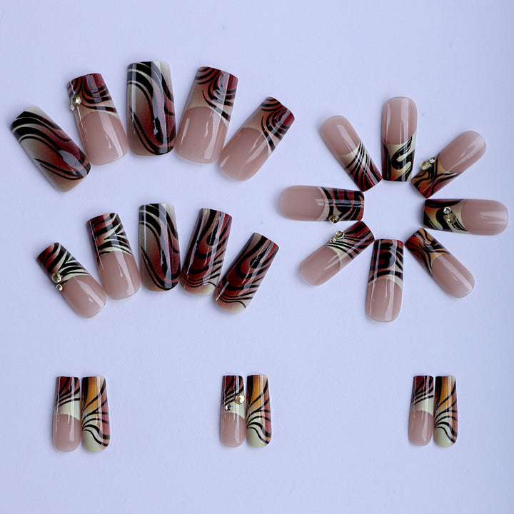 Artificial artificial nails with modern marble pattern Kalsten