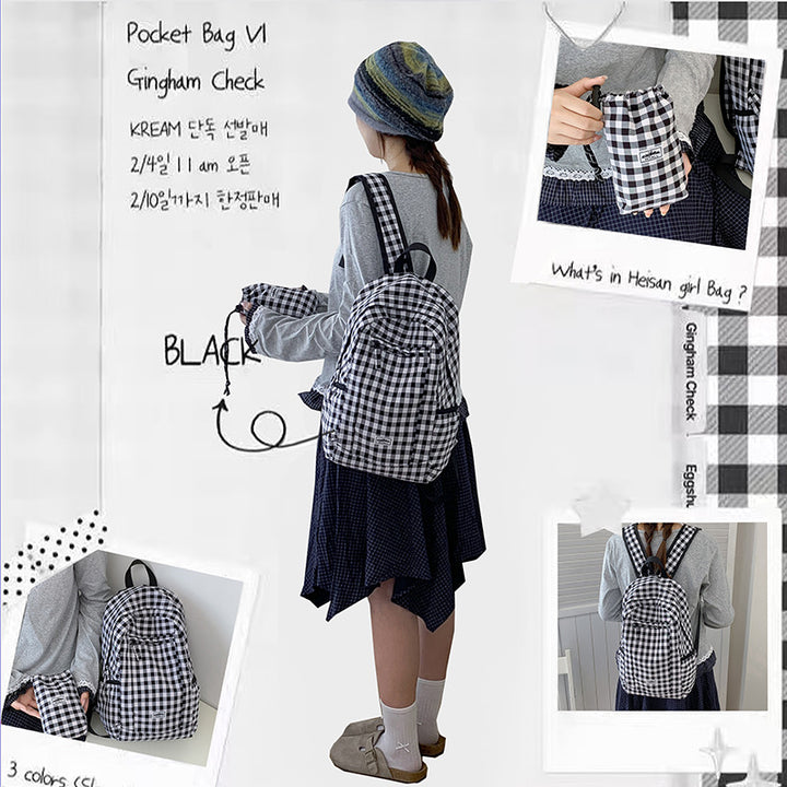 Stylish Checkered Backpack Kalsten