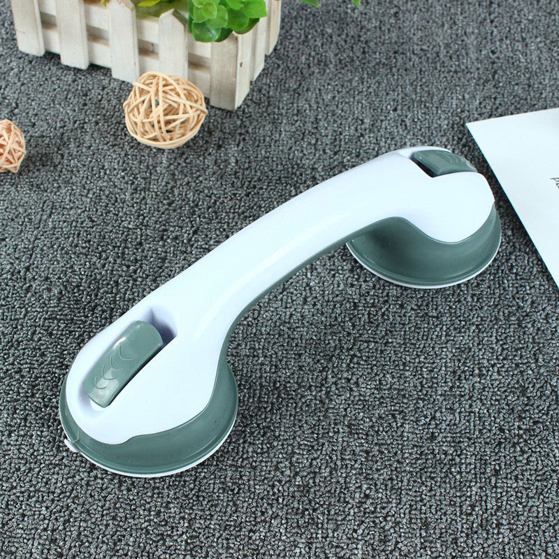 Ergonomic Suction-Mount Safety Grab Handle With Dual Vacuum Cups For Bathroom Support