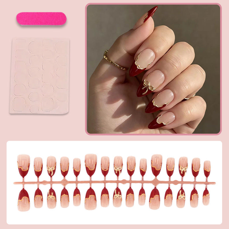 Fake nail set with flower and gold details Kalsten