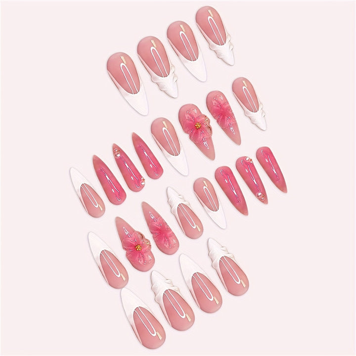Floral 3D Press-On Nail Art Kalsten