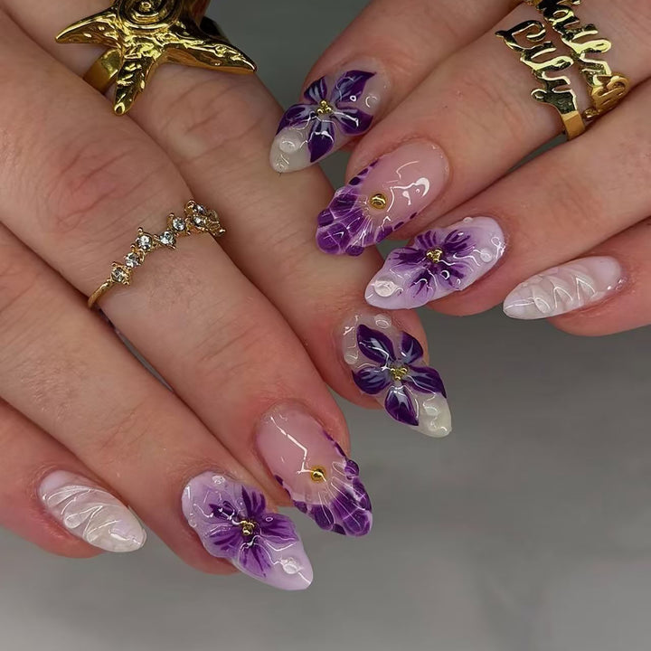Floral Design Press-On Nail Art Set Kalsten