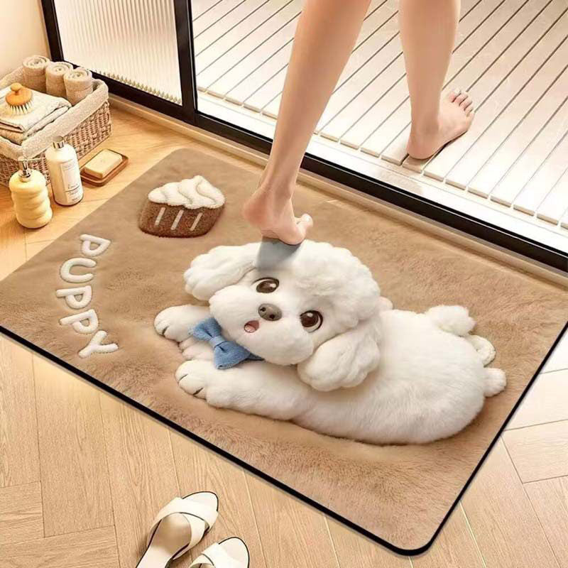 Cute Puppy Design Bath Mat