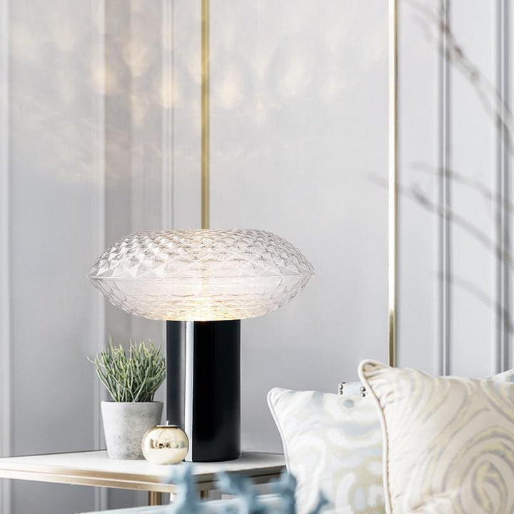 Decorative Glass Table Lamp with Geometric Design