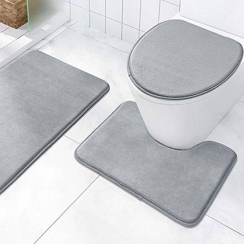 Soft Plush Bathroom Mat Set