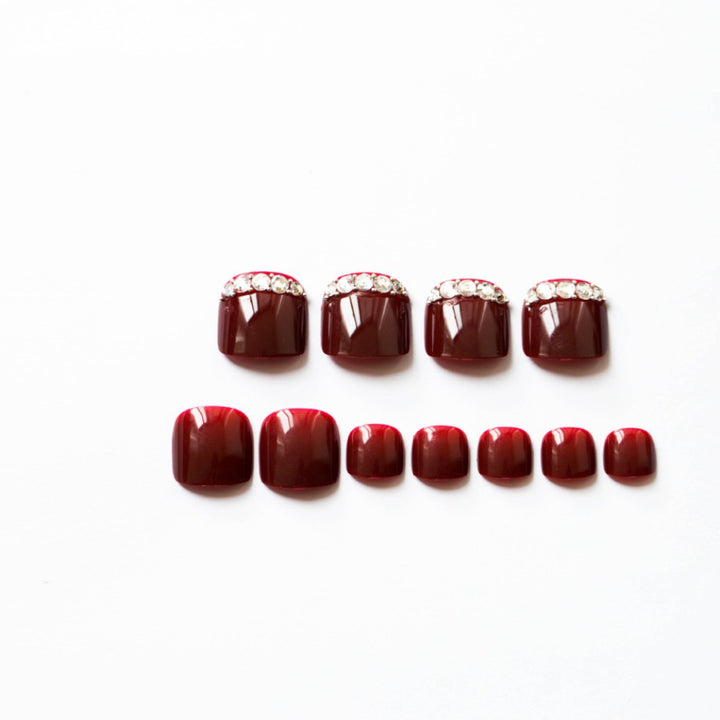 Premium Rhinestone-Accented Press-On Toenail Art Kalsten