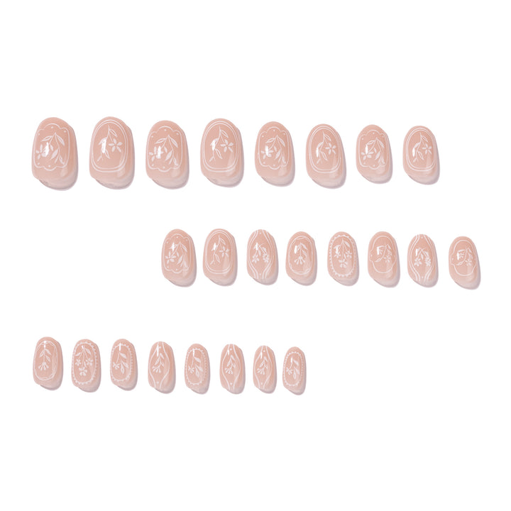 Elegant and artistic nail extensions with floral design Kalsten