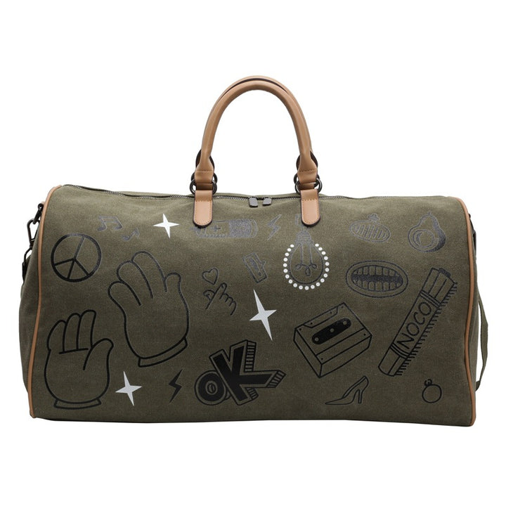 Travel bag with unique gray faux leather design Kalsten