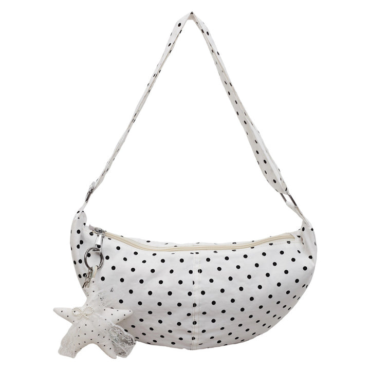 Polka Dot Print Slouchy Shoulder Bag