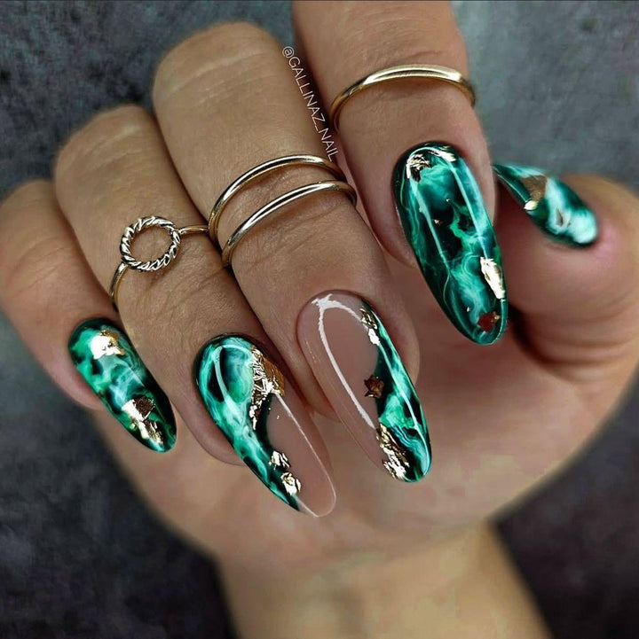 Luxury marble design artificial nails Kalsten