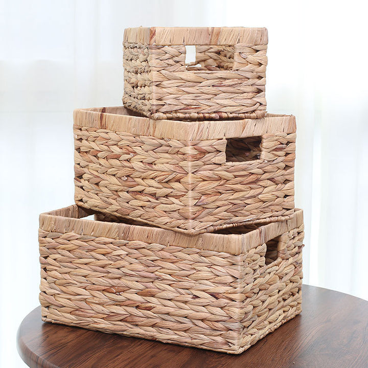 Handcrafted organizer basket with two handles Kalsten