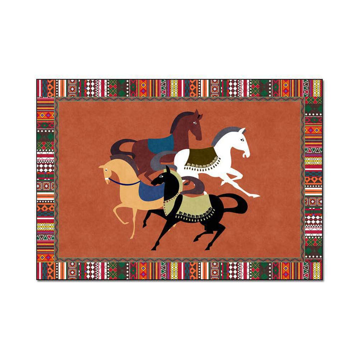 Artistic Horse-Themed Area Rug