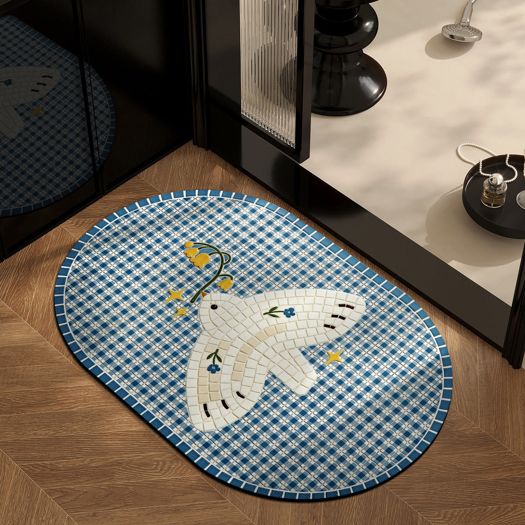 Floral Pattern Decorative Area Mat