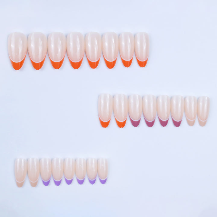 Artificial nails with modern gradient and graphic accents Kalsten