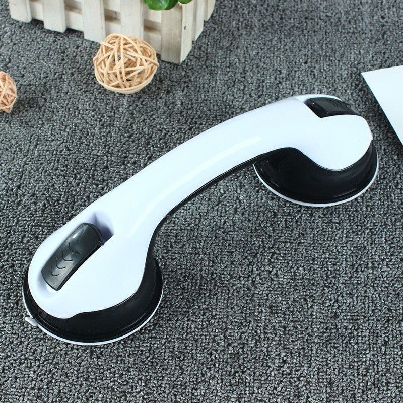 Ergonomic Suction-Mount Safety Grab Handle With Dual Vacuum Cups For Bathroom Support