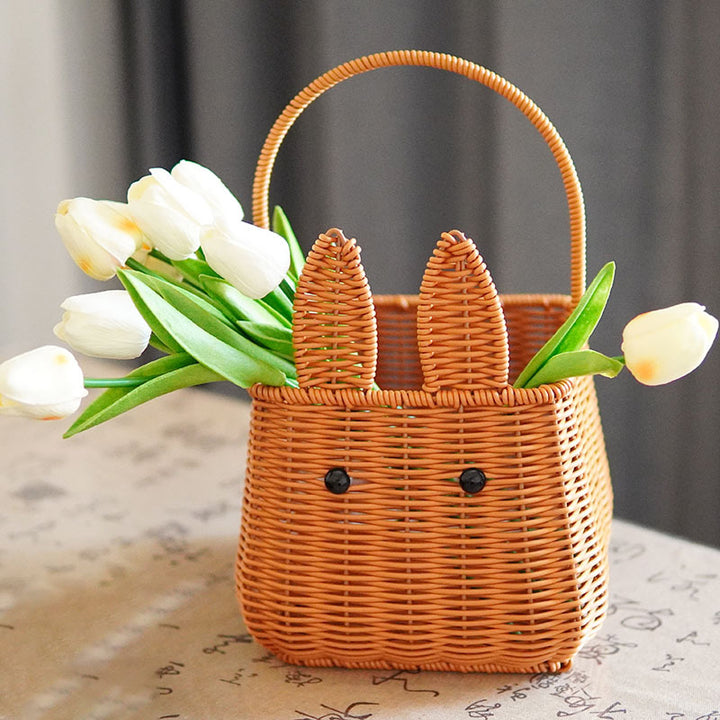 Cute Rabbit Ears Woven Storage Basket Kalsten