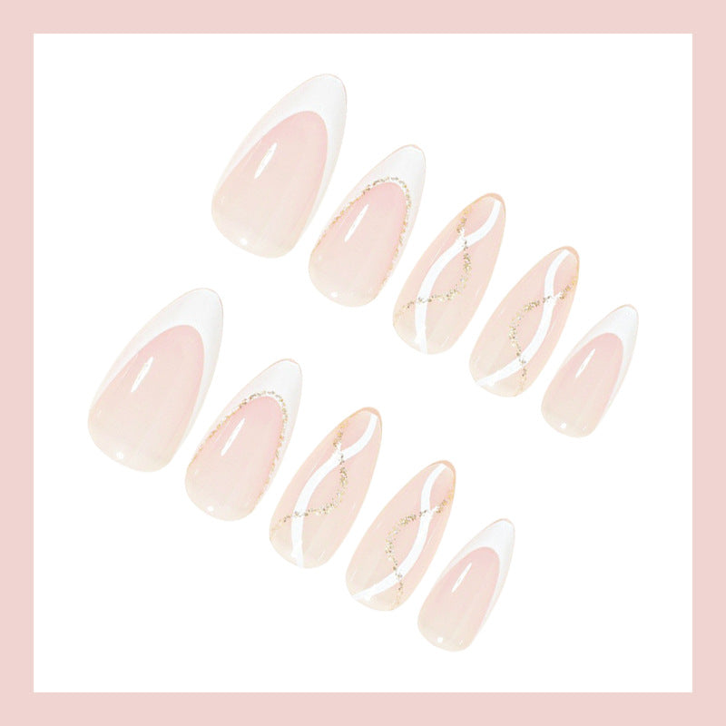 Nail art set with elegant lace design and glamorous accents Kalsten