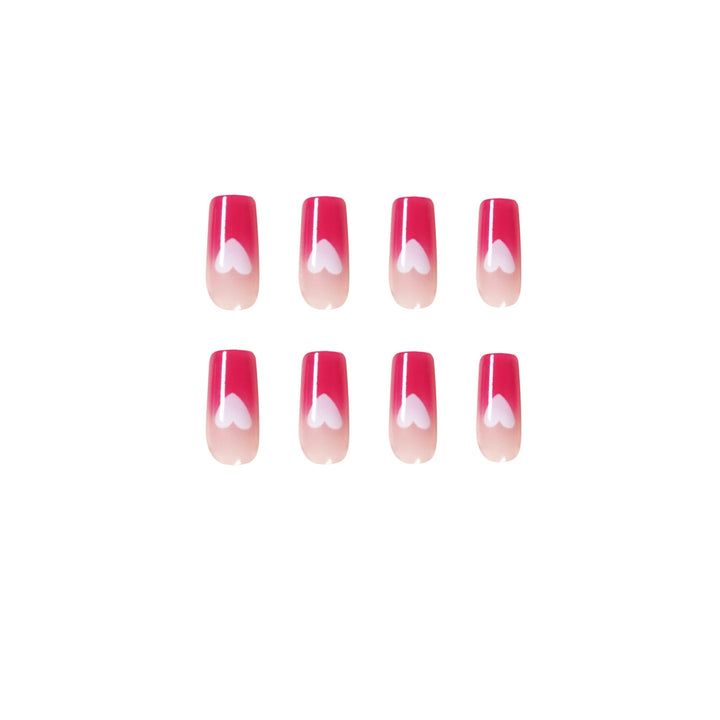 Artful nail extensions in romantic heart design Kalsten