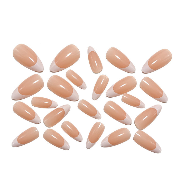 Elegant Artificial Nails in Modern French Tip Design Kalsten