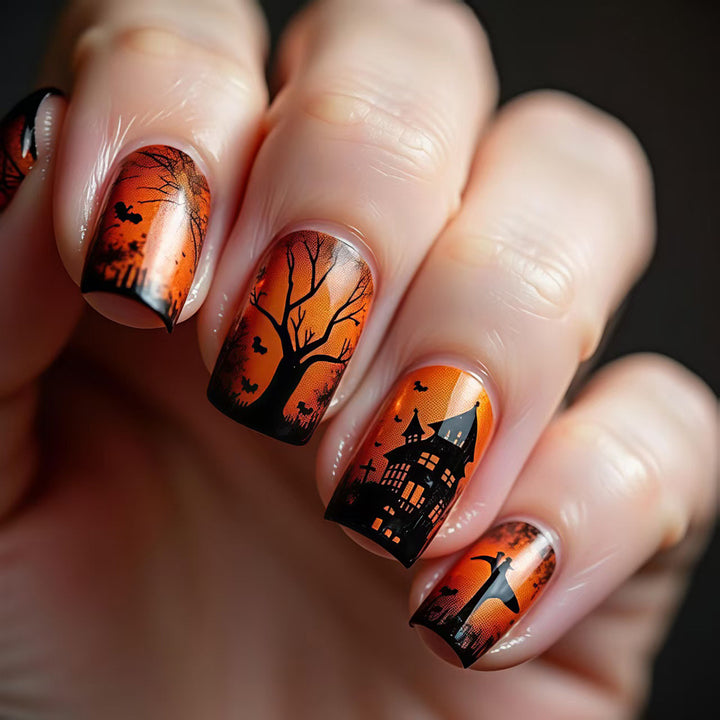 Halloween Haunted House Nail Art Kalsten
