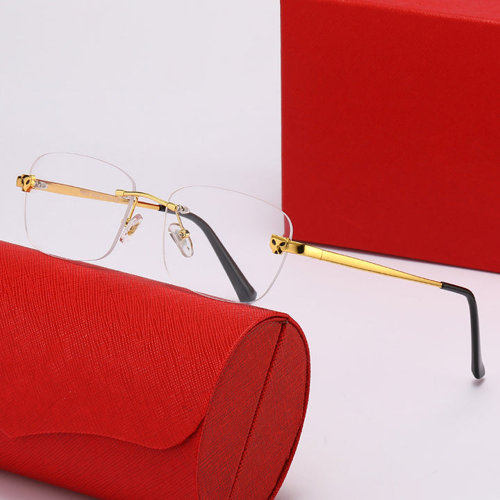 Women’s fashionable half-frame glasses with elegant metal frame Kalsten