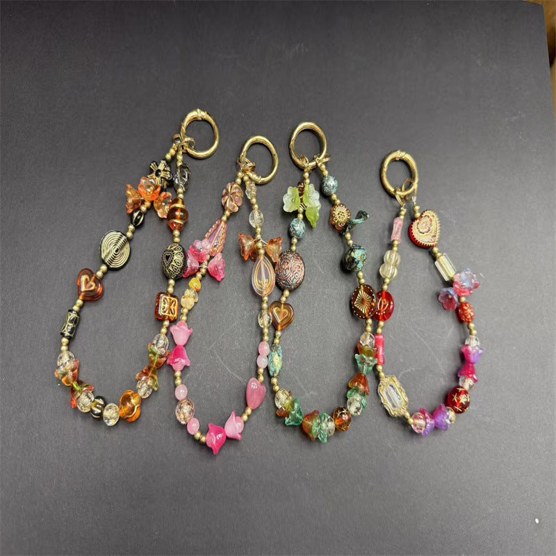 Floral Beaded Charm Keychain Kalsten