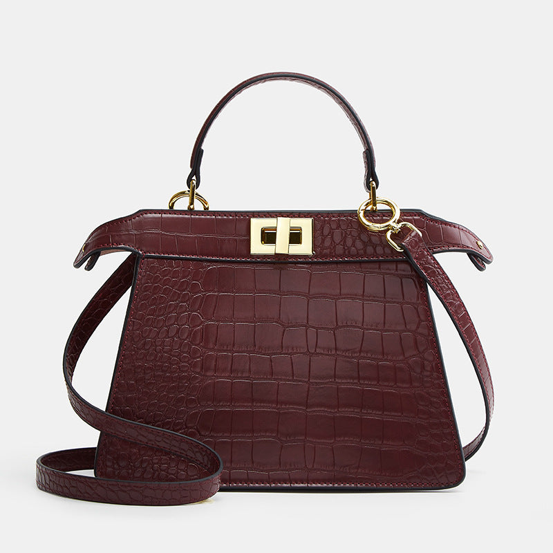 Crocodile Effect Structured Handbag