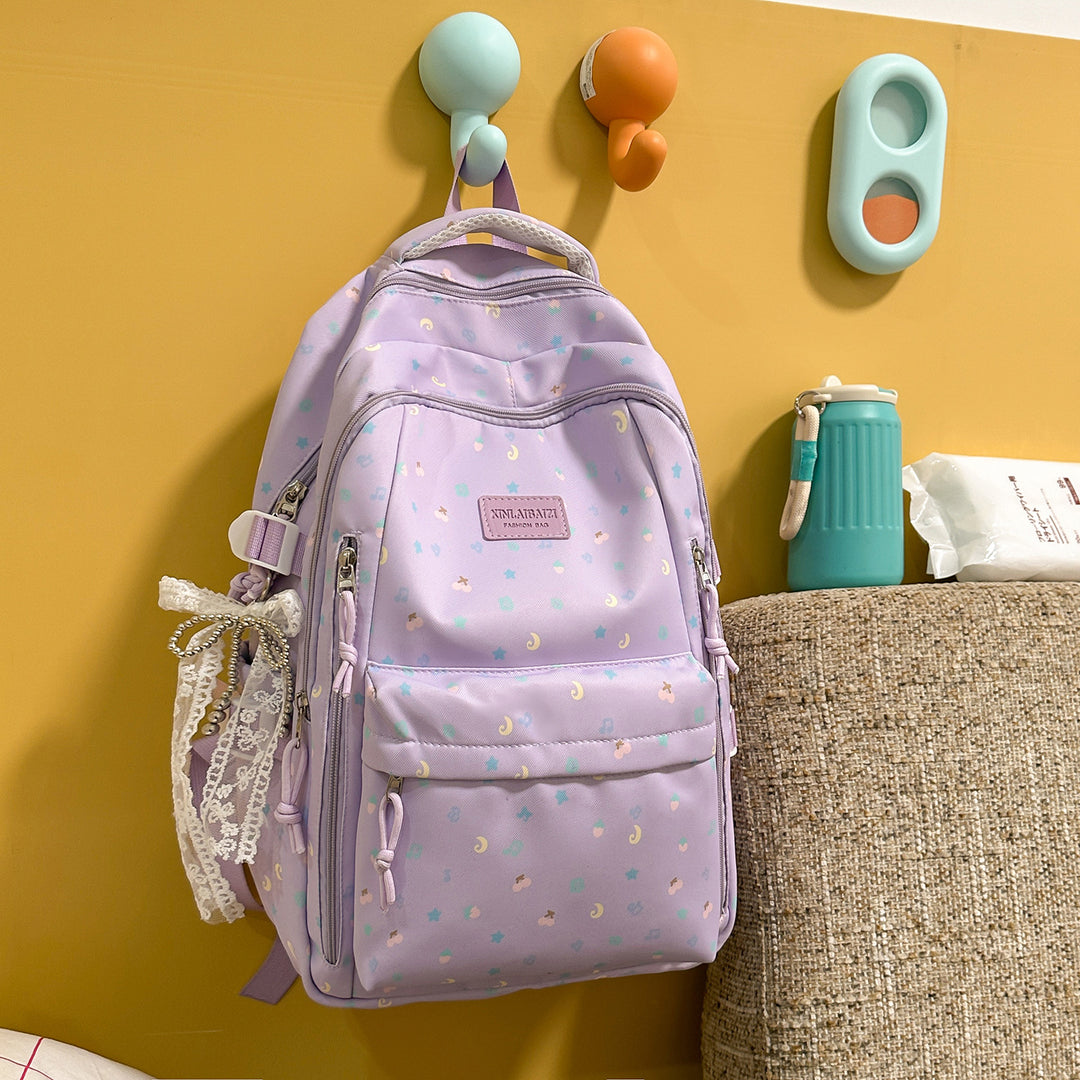 Stylish Multi-Pocket Backpack with Decorative Accents Kalsten