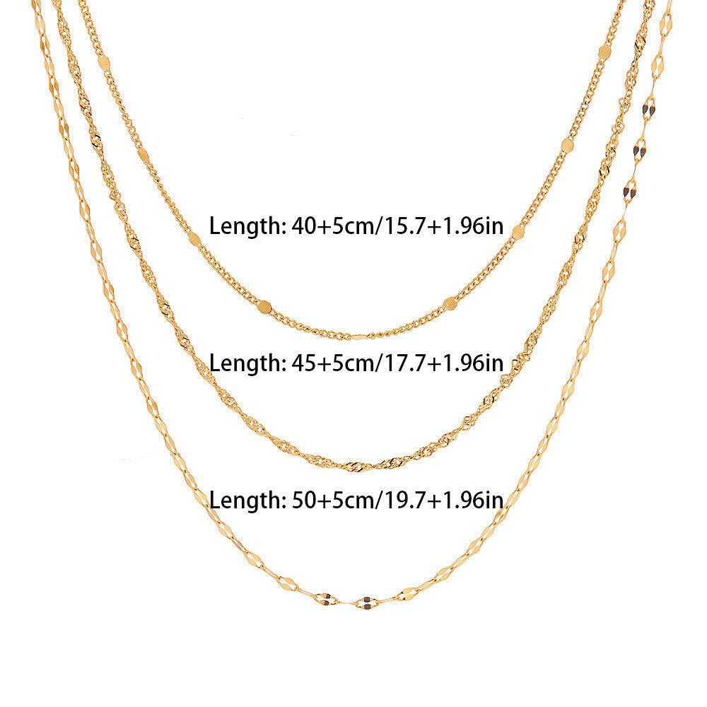 Multi-Layered Silver Chain Necklace Kalsten