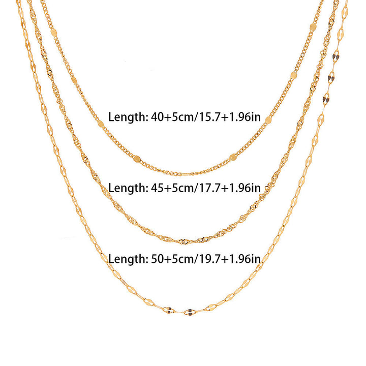 Multi-Layered Silver Chain Necklace Kalsten