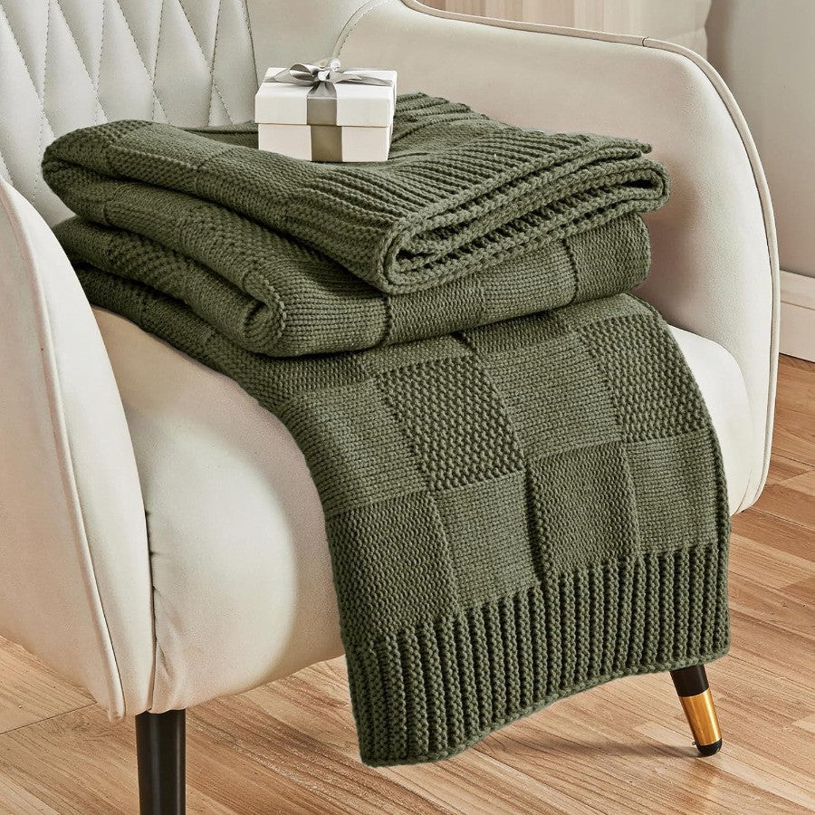 Textured Knit Throw Blanket Kalsten