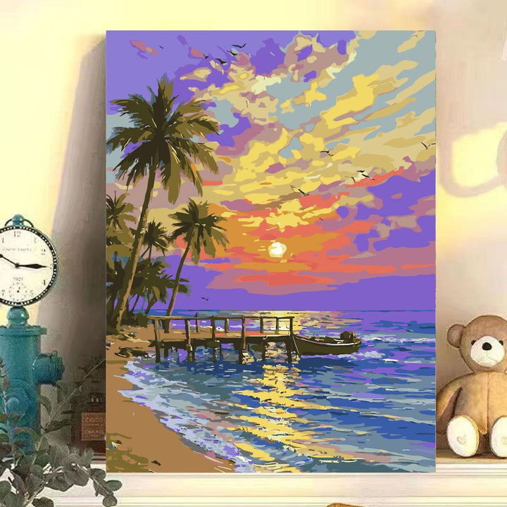Tropical Sunset Seascape Canvas Art Kalsten