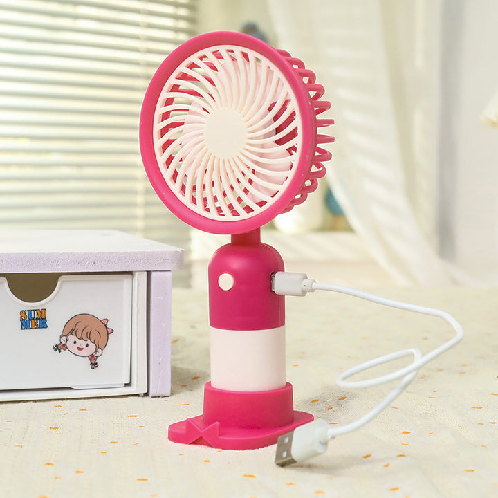 Women portable mini hand fan with USB connection and ergonomic design Kalsten