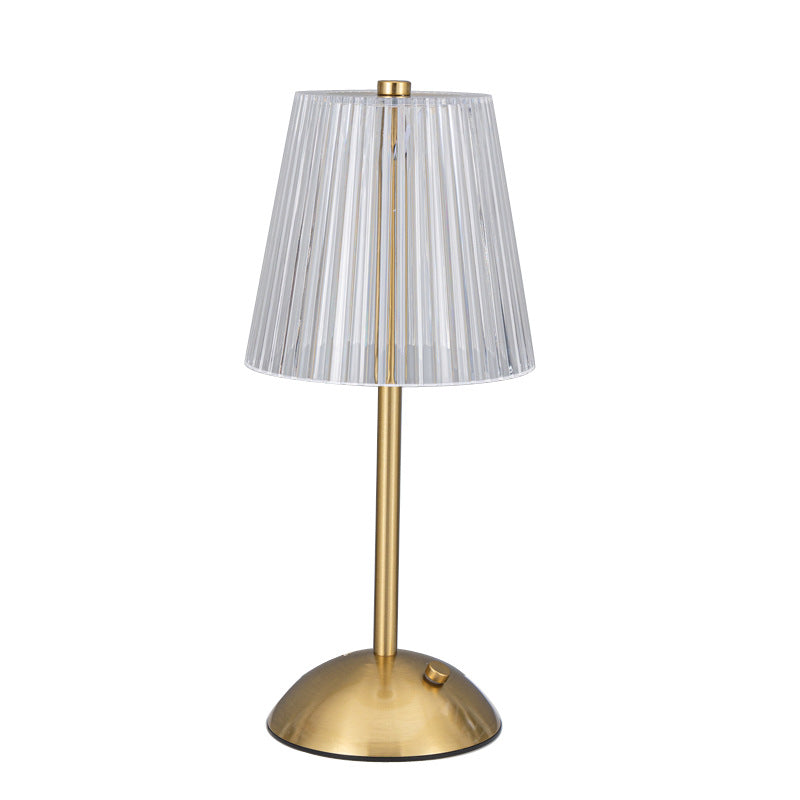 Crystal-Accented Modern Table Lamp