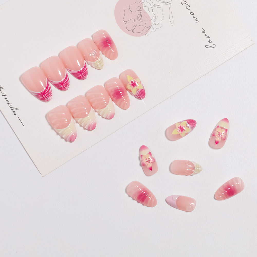 Elegant Floral-Themed Press-On Nail Set Kalsten