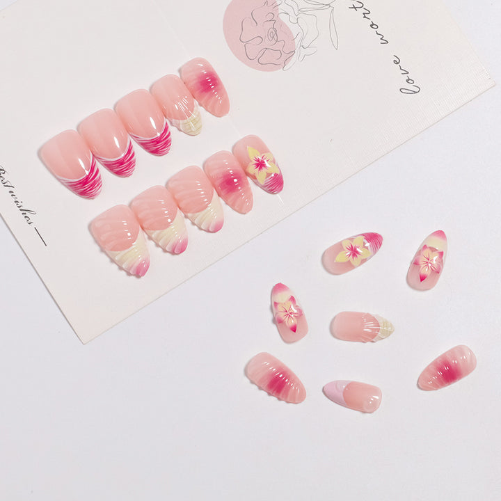 Elegant Floral-Themed Press-On Nail Set Kalsten