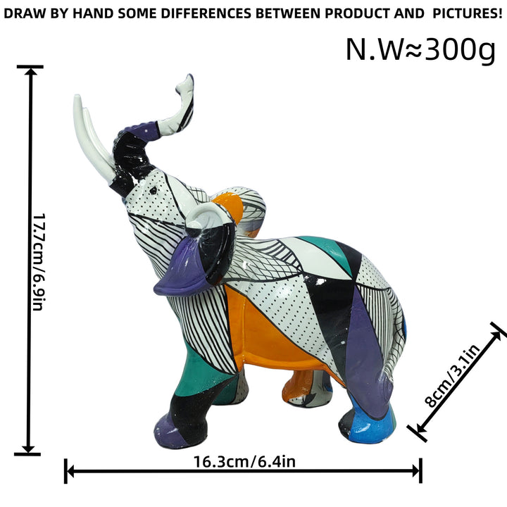 Artistic elephant figure with colorful design Kalsten