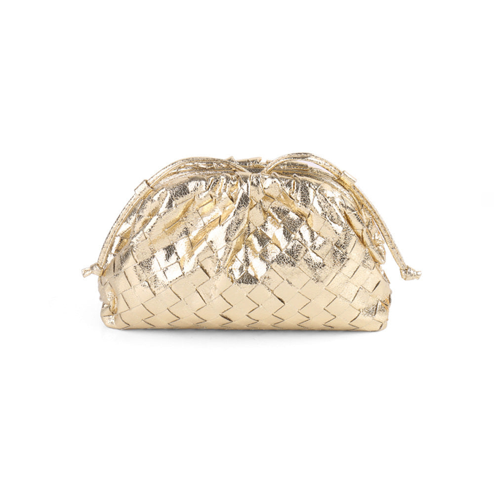 Elegant Woven Leather Bucket Bag Kalsten