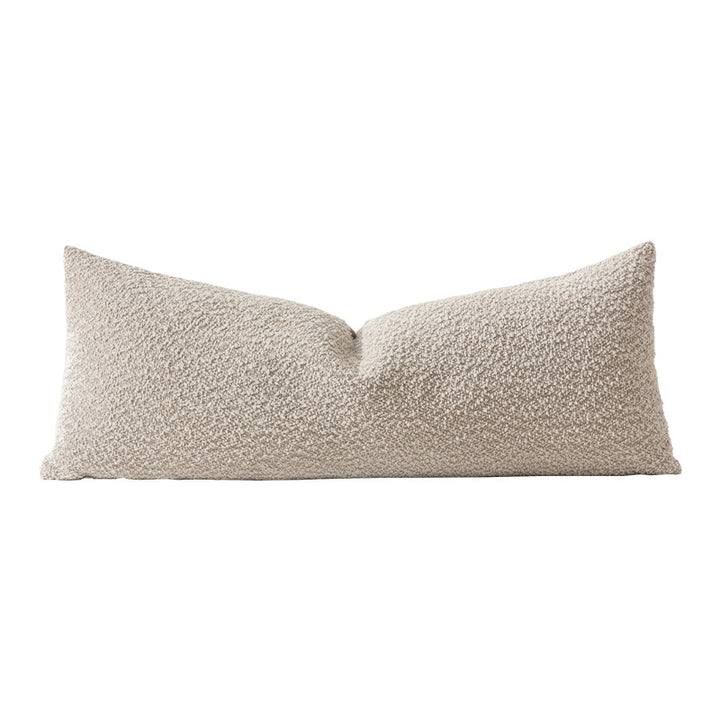 Extra-long ergonomic bouclé lumbar pillow