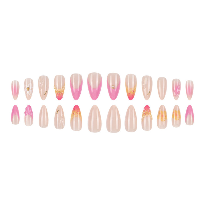 Floral Accented Stiletto Press-On Nails Kalsten