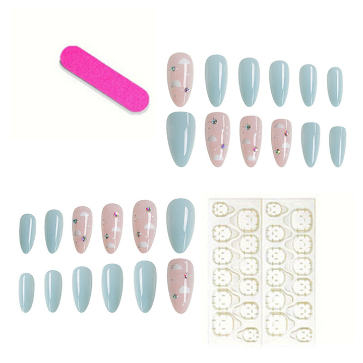 Artistic Cloud-Themed Press-On Nail Set