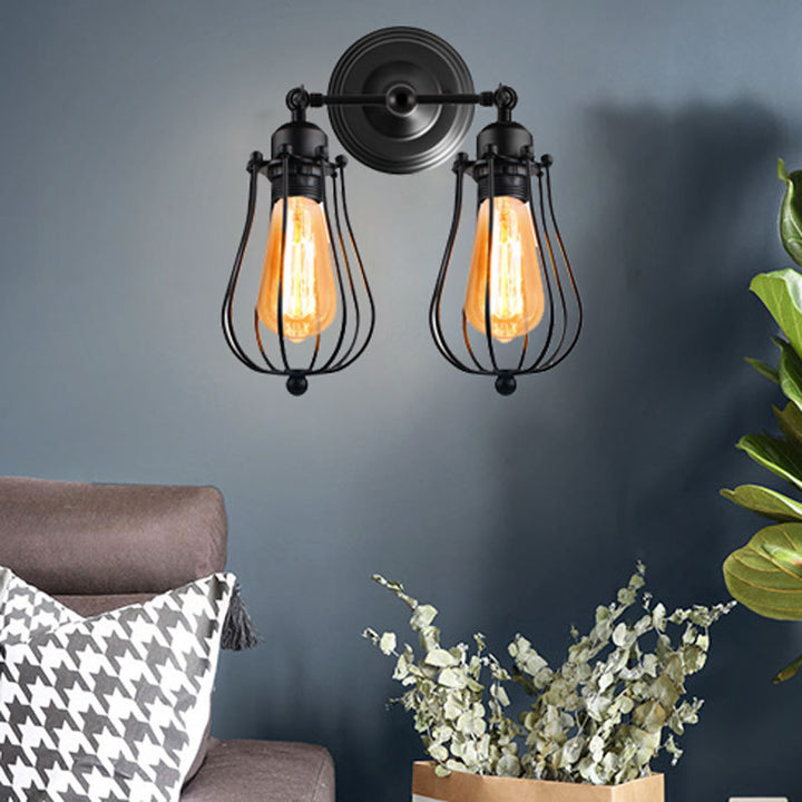 Industrial Style Double-Bulb Wall Light