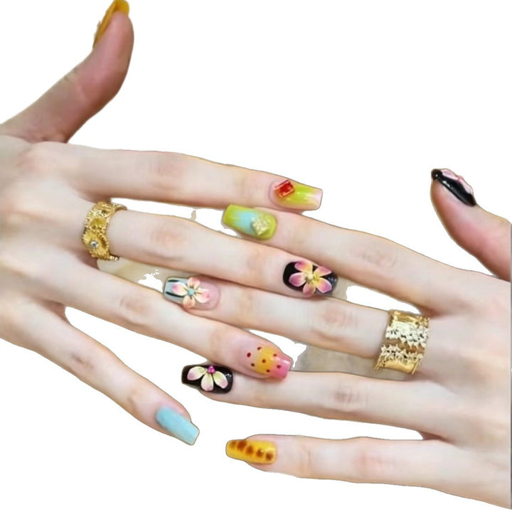 Artistic Floral Nail Art Extensions  1791717357